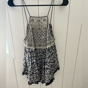 Linen and crochet tank top